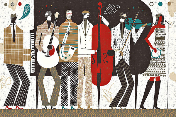 Michael Mullan #music #illustration #band #instruments