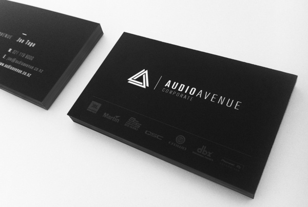 Audio Avenue Corporate on Behance #business #modern #card #black #logo #details #corporate #rule #triangle #music #type #audio #typography