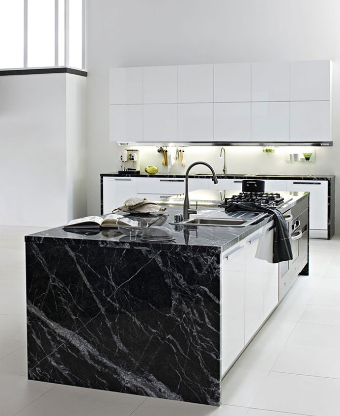 Fitted #Kitchen with Island by Luca Meda - #design, #furniture, #modernfurniture,