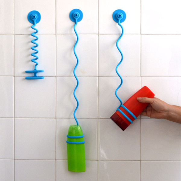 Prevent the dropping of shampoo bottles while showering.