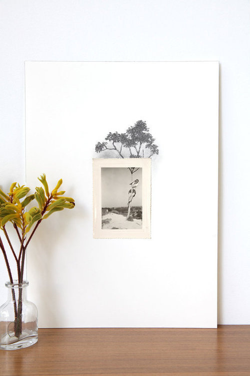 Drawing with Vintage Photos This beautiful project by Spencer Studio, features vintage photos with a very detailed drawing extending the sce #photos #drawings #vintage