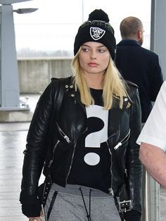 #MargotRobbie known for her roles in movies like #SuicideSquad and The Wall of #Wolfstreet is celebrating her 29th birthday today. #londonairport #margotjacket #fashion #happybirthday #celebration