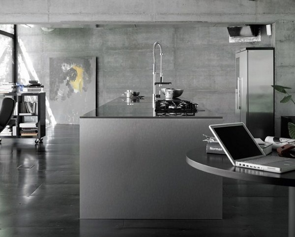 Stylish design kitchen with large abstract painting #decor #kitchen #for #art #paintings