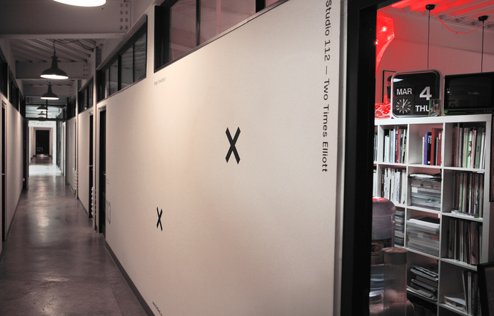 Two Times Elliott | Two Times Elliott #interior #vinyl #hallway #bookshelf