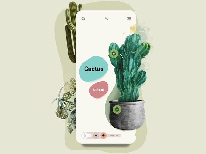 Plant App Design cactus plants plant mobile ui mobile app design ecommerce mobile app mobile website minimal app design ux ui
