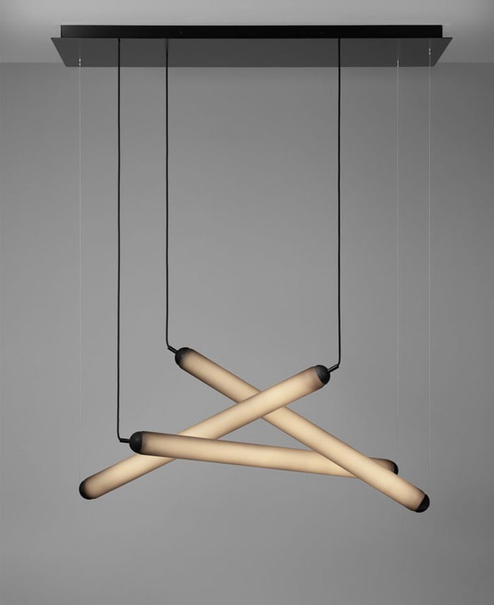 Tubular Puro Suspension Lamps in Hand-Blown Glass by Brokis - InteriorZine