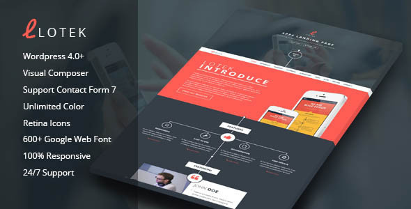Mobile App Landing Page Wordpress Themes