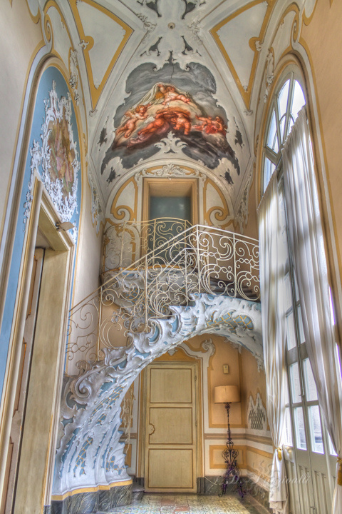 Stairs and Painting in Palazzo Biscari, Catania