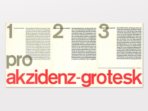Typography inspiration example #377: Display | Berthold Akzidenz Grotesk Type Speciman | Collection #typography