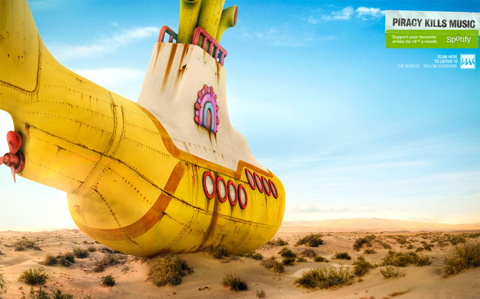 #piracy #music #beatles #rock #advertising #artdirection #yellowsubmarine #submarine #yellow