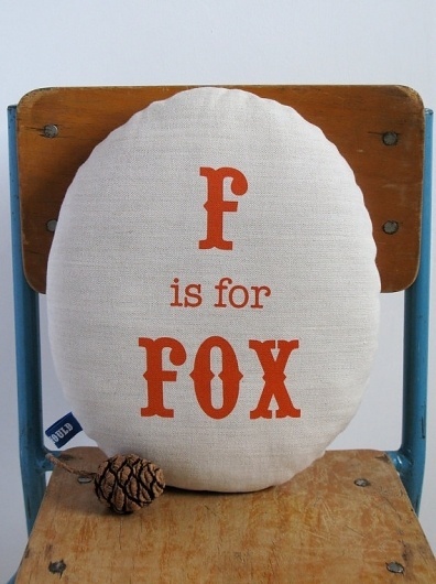 Hand Screen Printed Fox in Burnt Orange by robinandmould on Etsy #pillow #screenprint #fox