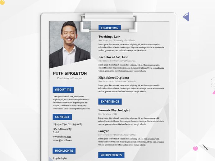 Free Lawyer Resume Template with Clean Design