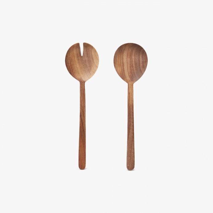 Simple Walnut Serving Set by Hawkins New York. #saladserverset