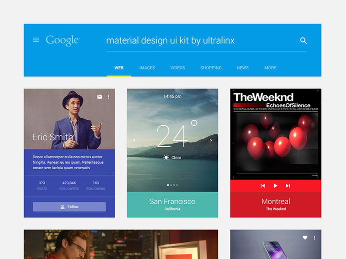 Material Design UI Kit PSD Free Download #ui