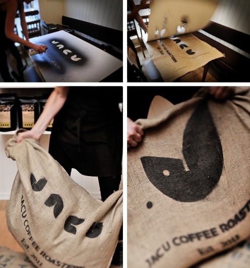 Jacu Coffee Roastery - Visual identity/Branding on the Behance Network #bag #paint #spray
