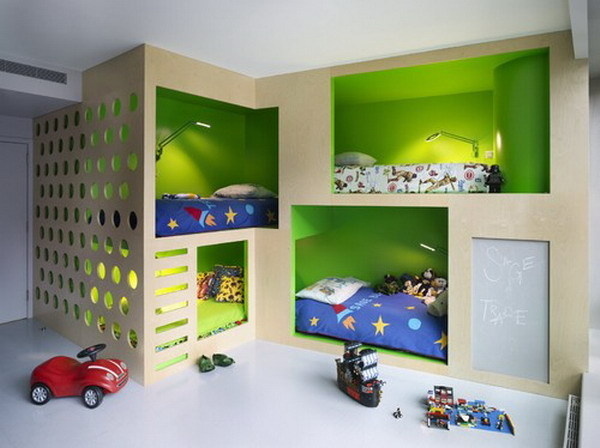 30+ Beautiful Bunk Room Ideas for Kids #kids #bedroom #bunk #room
