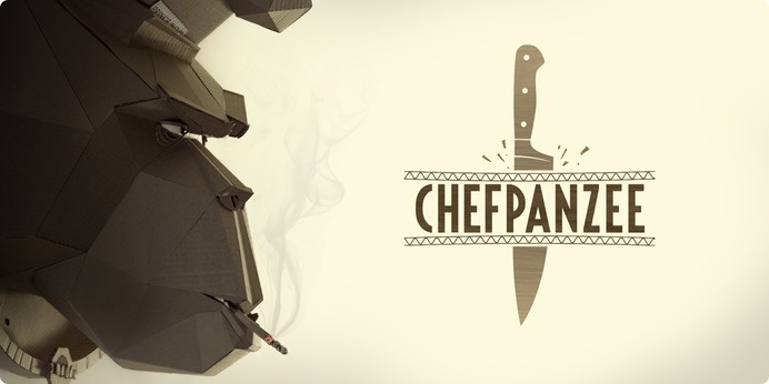 Wall Hanging Art-Cardboard Chefpanzee #papcer craft