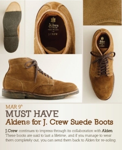 http://gestaltic.tumblr.com/post/19005613228/alden-for-j-crew-suede-boots #fashion