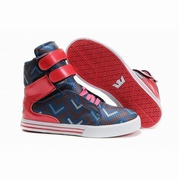 lady navy blue and red supra society high tops #shoes