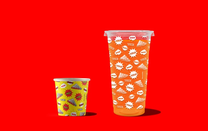 Hey Noodles Take-out Packaging Hot and Cold Cups