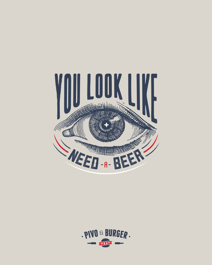 beer and burger poster