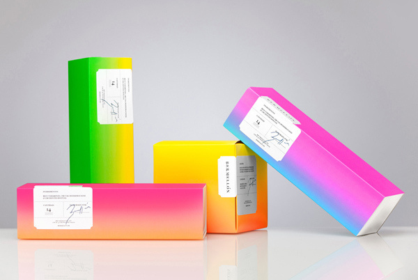 Bermellón designed by Anagrama #packaging #fluro #gradient