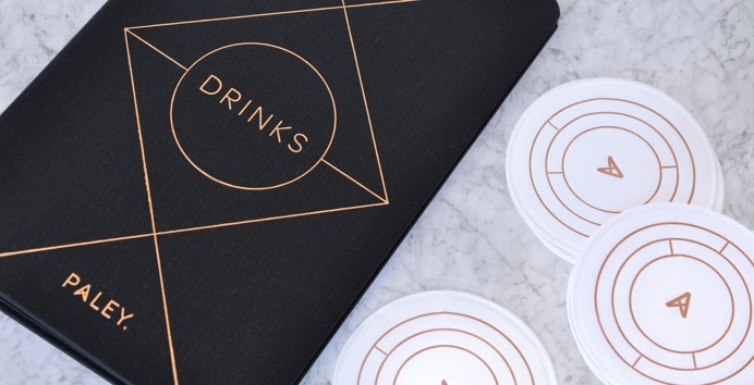 Paley restaurant identity los angeles usa branding corporate design business card print restaurant bar logo logotype interior designer minim