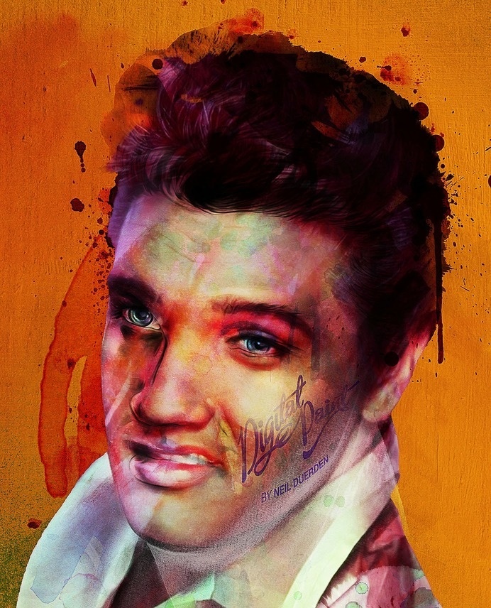 Digital Elvis portrait by Neil duerden