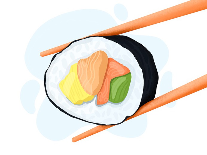 Sushi 🍣 illustration by Angel Villanueva
