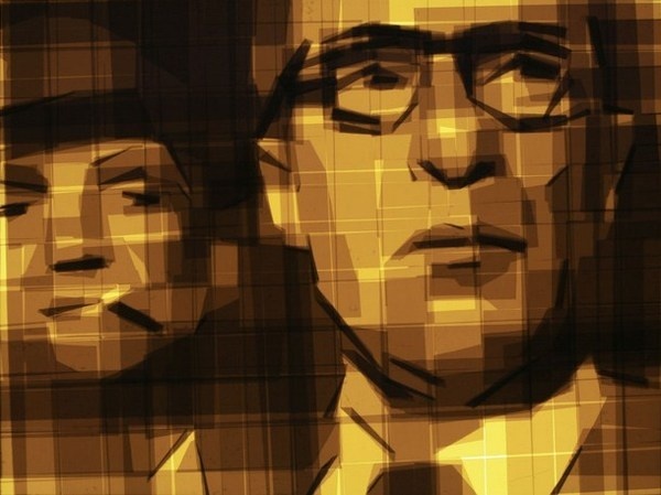 Man in glasses tape painting #portraits #tape #art #paintings