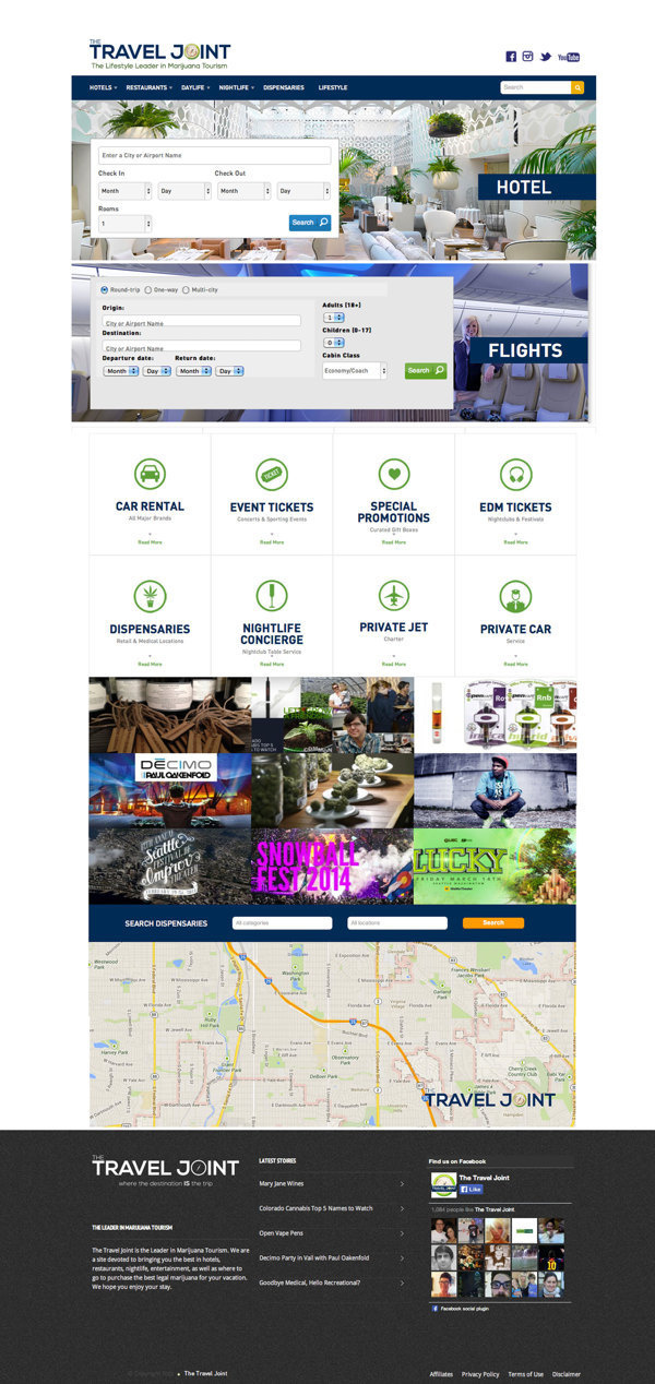 The Travel Joint Website #tourism #branding #design #travel #advertising #website #cannabis #clean #web #online