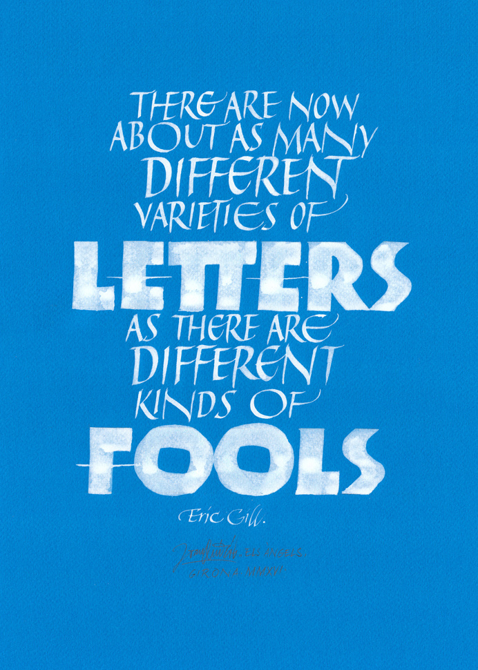 Letter Fools - Eric Gill - Joan Quirós Calligraphy