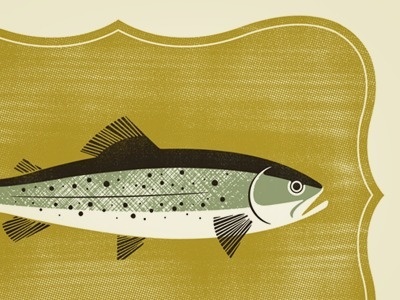 Dribbble - Trophy Fish by Brad Surcey #screen #print #fish #trophy