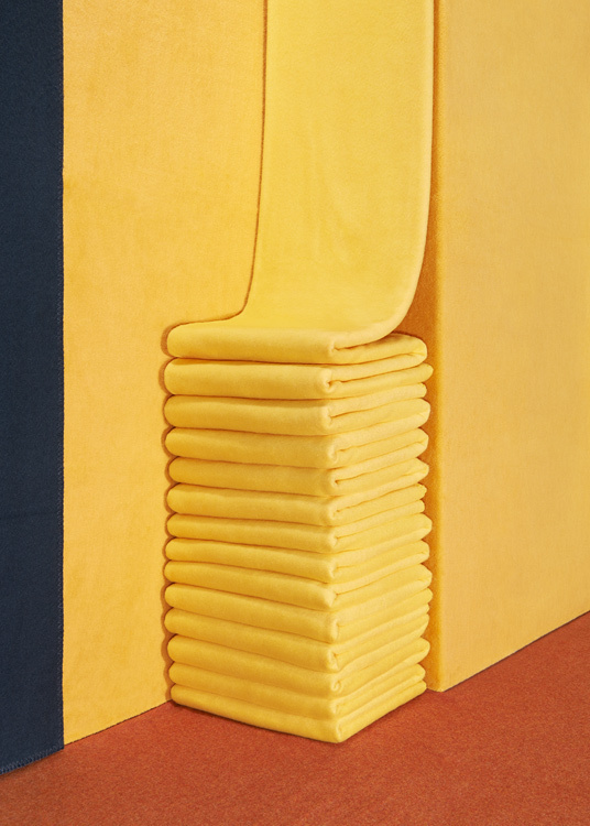 Man Make Home - Colours #interior #corner #yellow #towels #photography #folded