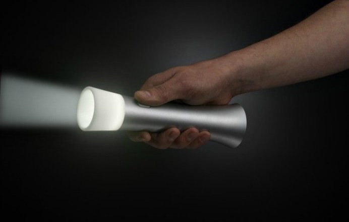 An upgraded version of the flashlight, with sleeker curves, rechargeable ability and the ability to double as an accent lamp. #emergency #modern #lifestyle #design #rechargeable #flashlight #product #industrial #style