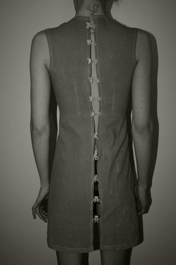 Rabbit Spine Dress | Freya Edmondson #skeleton #girl #design #bone #tattoo #back #dress #pine #fashion #rabbit