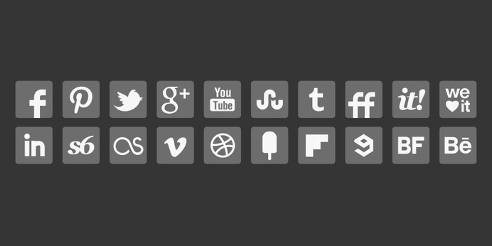Grey Social Media Icons #corners #round #icons #grey #gray #media #social