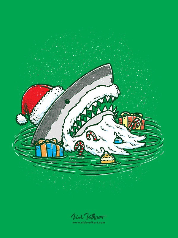 FACT: Santa shark loves gift giving during Christmas and brings presents to all the oceanic creatures!