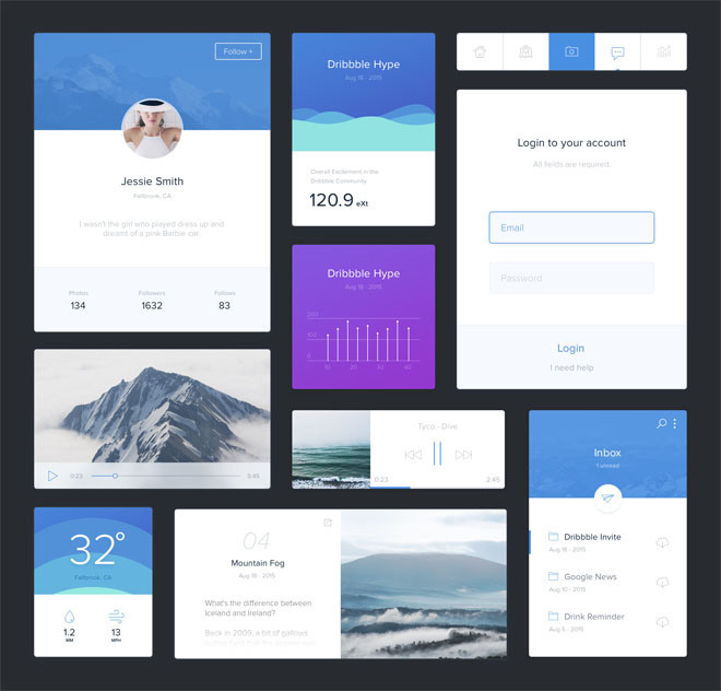 Minimal UI Kit (Sketch)