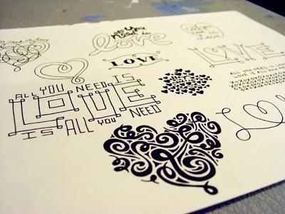 Custom Wedding Type Sketches by Debbie Clapper #drawn #lettering #hand #typography