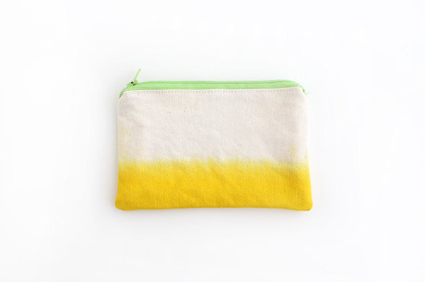 Bright yellow dyed Pouch #dye #dip