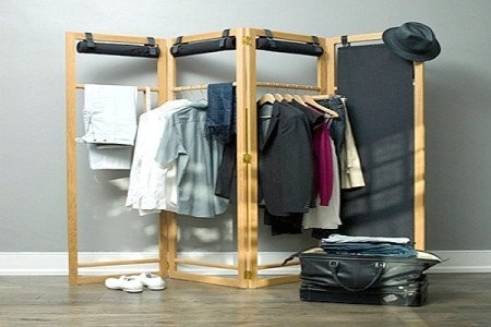 Whether used as a closet organizer, a room divider, or both, the Screen is a simple yet functional design that adapts to your lifestyle. #design #bedroom #home #product #furniture #industrial #functional
