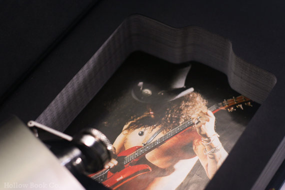 Hollow Book Safe and Whiskey Hip Flask Slash #n #rock #flask #books #slash #roses #gnr #guns #music