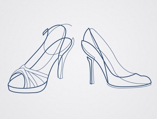 http://curvesyndrome.tumblr.com/ #line #shoes #illustration #heels #calder