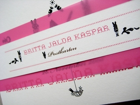 Geburtsanzeige für Jalda - Anna Härlin #pink #print #illustration