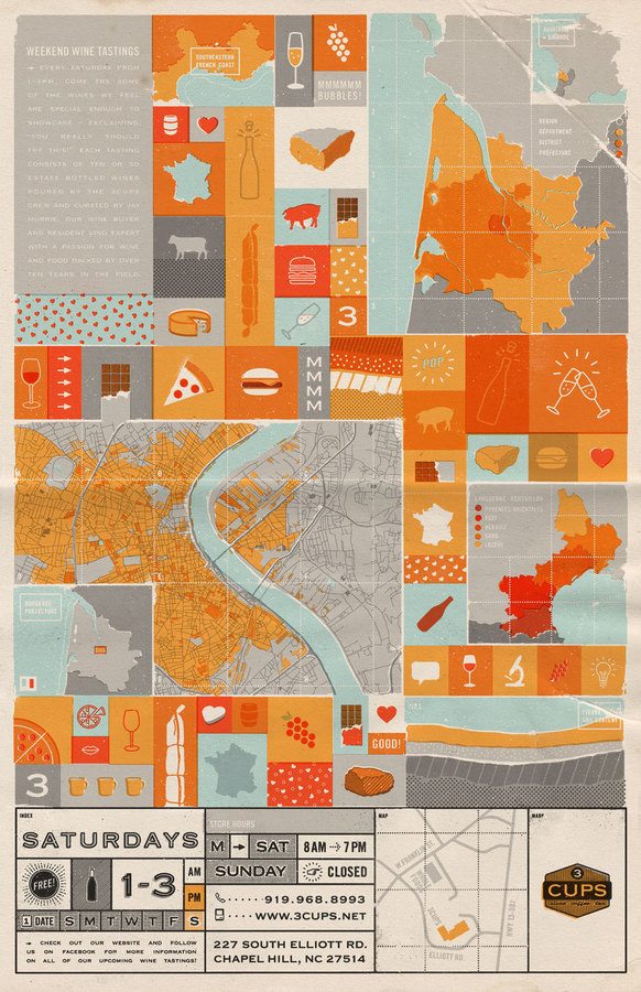 Weekend Wine Tastings #poster #wine #map #icon