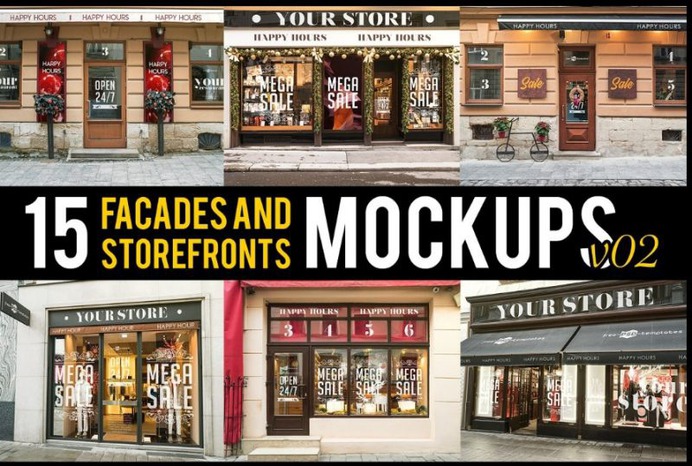 15 Facades Mockup PSD
