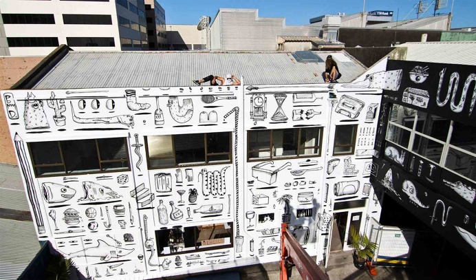 Our Place, New Plymouth, 2014. BMD street art graffiti new zealand