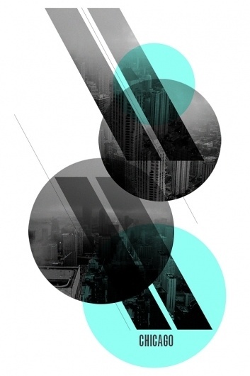 Chicago {Poster Series} - Portfolio #layers #chicago #white #circles #black #angles #poster #and