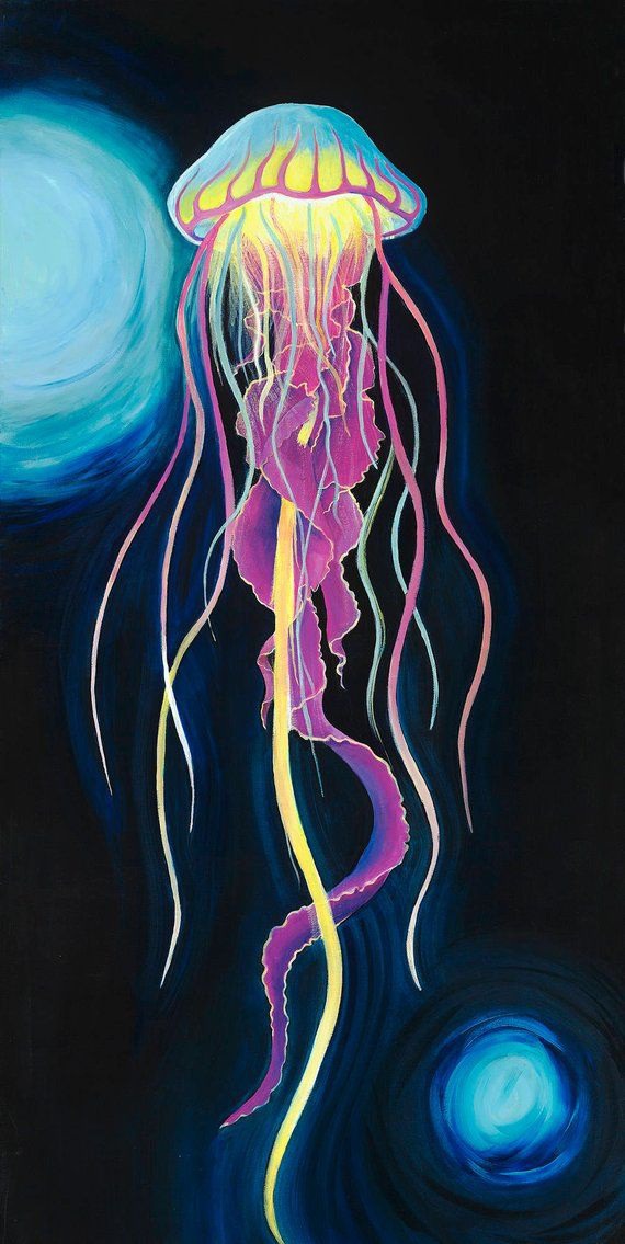 easy jellyfish painting & jellyfish paint by numbers #painting